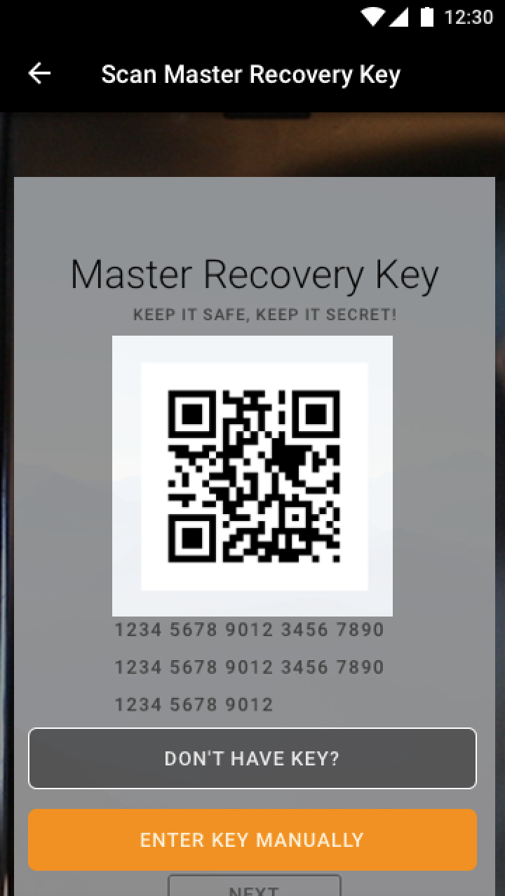 backup service master key