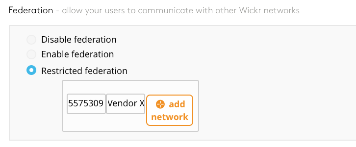 wickr pro out of network user