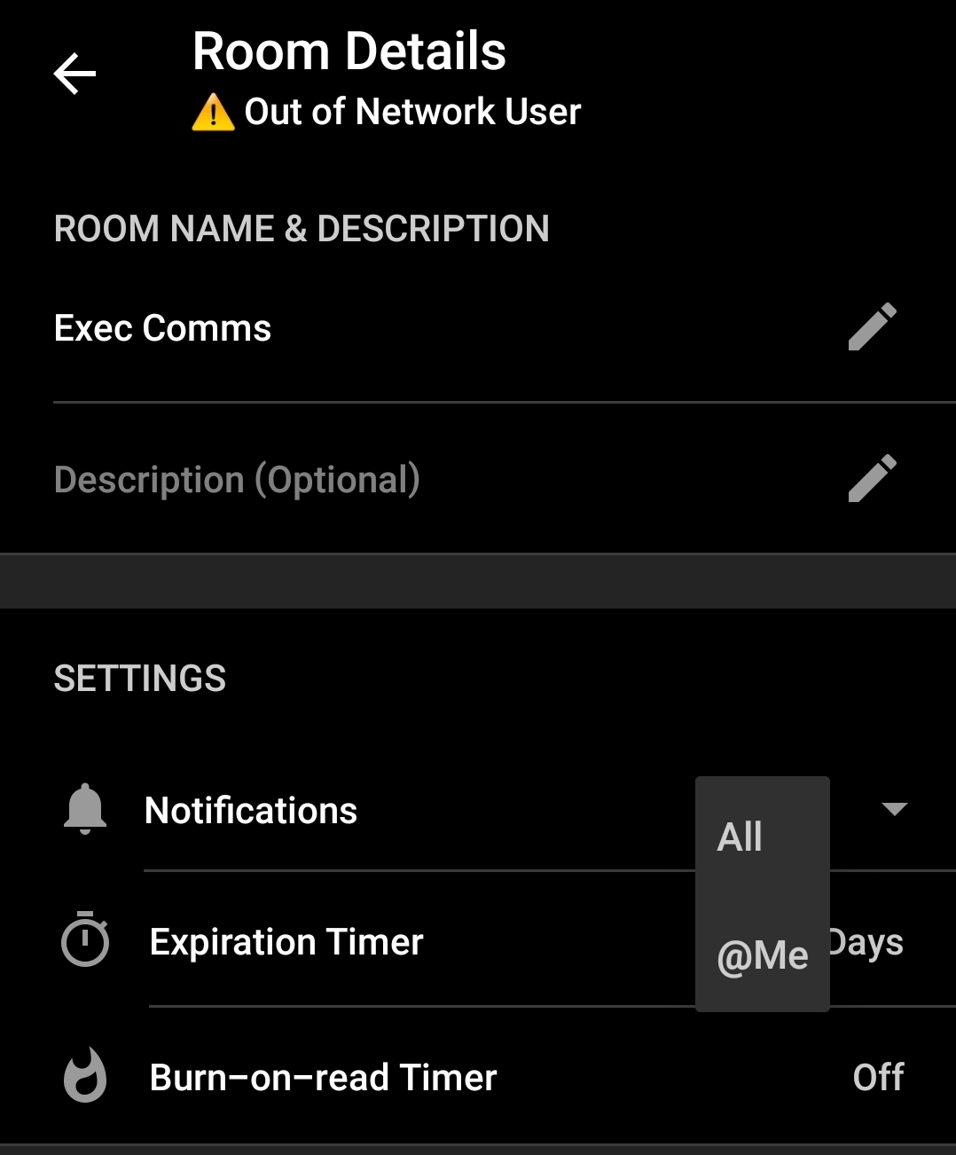 wickr me notification