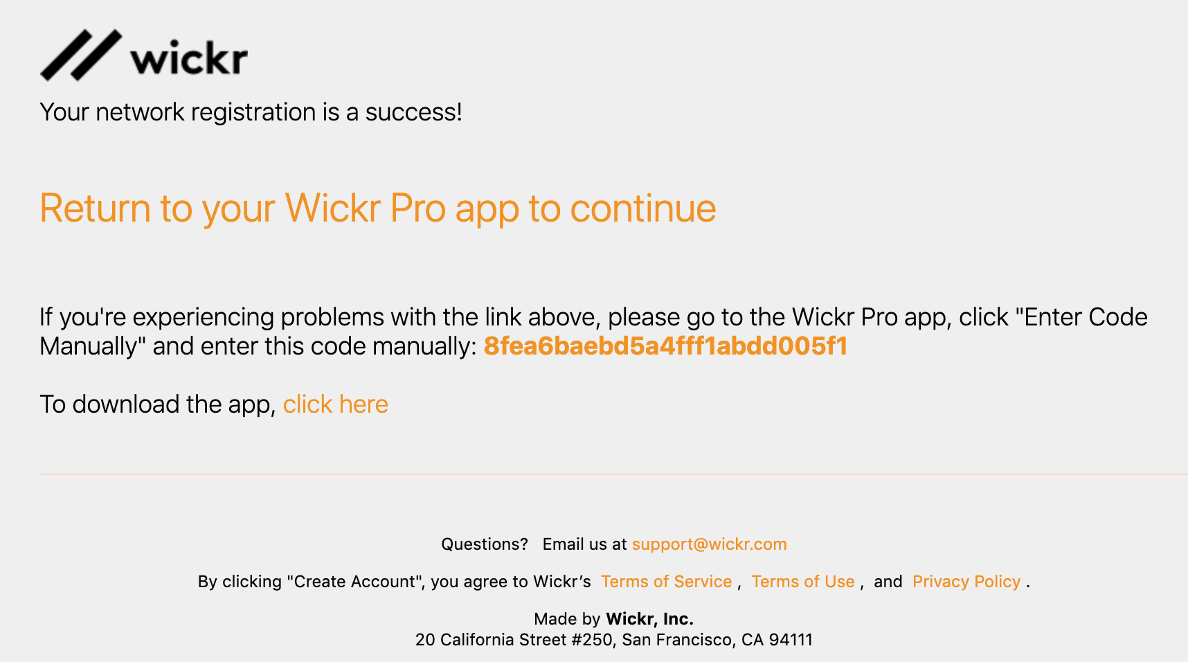 wickr pro out of network user